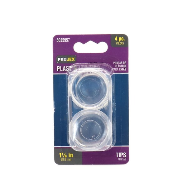Projex Projex Thermoplastic Ethylene Leg Tip Clear Round 1-1/8 in. W 4 pk P0078 - main